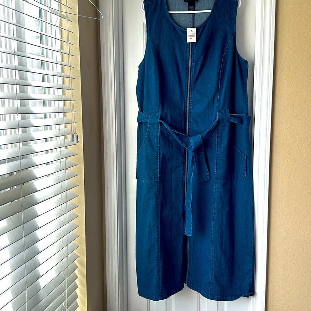 Ashley Stewart blue denim dress size 18